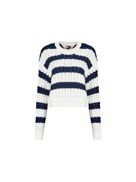 Tommy Jeans Pulover mornarska bela