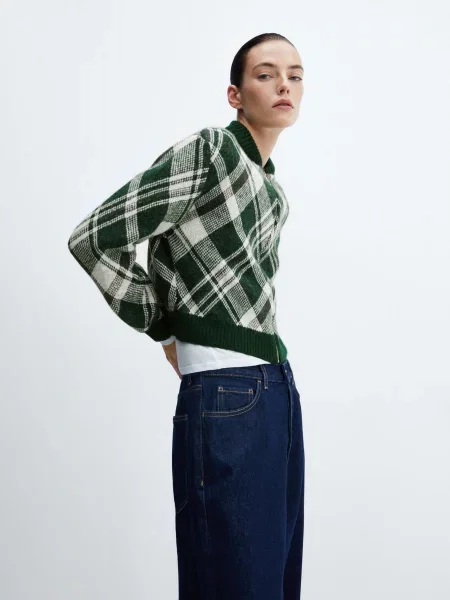 Кардиган MANGO Weedy зелений