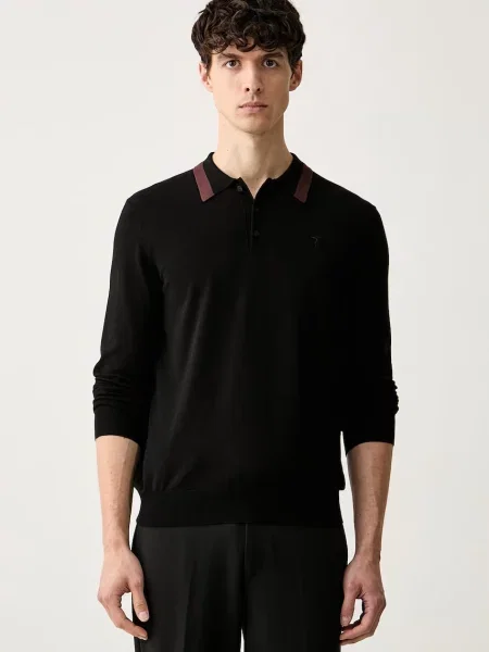 Trussardi pulover pentru bărbați cu vâscoză negru