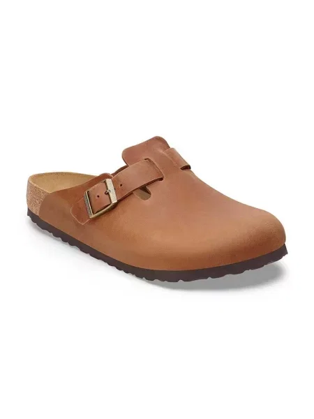 Birkenstock papuci din nubuc Boston maro