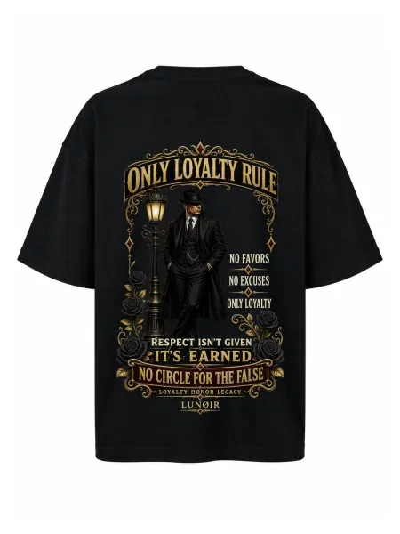LUNØIR Studio Tričko Only Loyalty Rule' černá