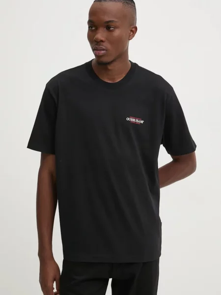 Tričko Guess Jeans s potiskem černá