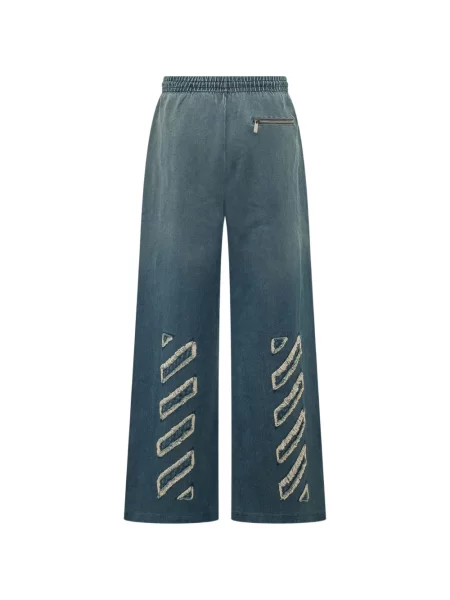 Pantaloni Off-white alergare cu autograf alb