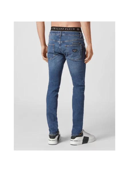 Jeansy straight leg Philipp Plein niebieskie