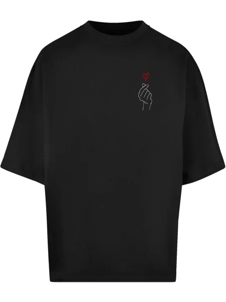 Merchcode Majica K Heart rdeča / črna bela