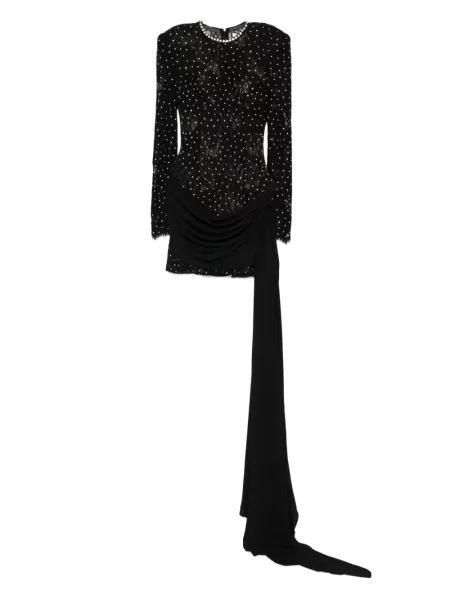 Rochie mini Nissa din dantelă de costum negru