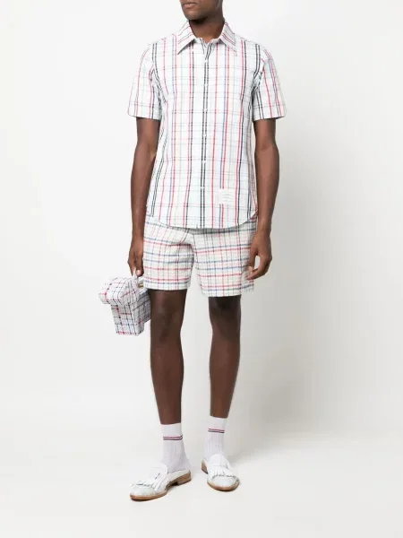 Pledinė trumpas marškiniai Thom Browne balta