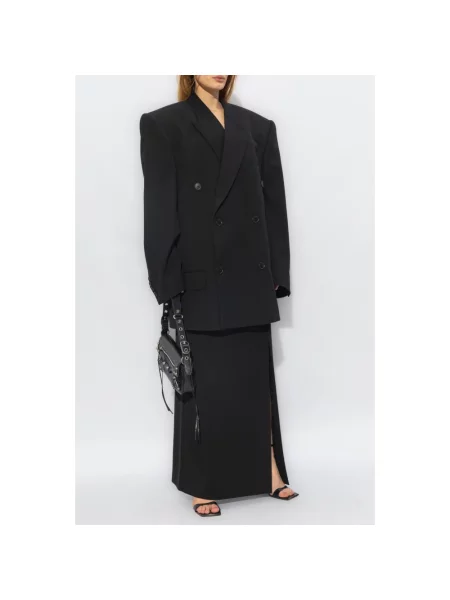 Spódnica maxi Balenciaga wełniana czarna