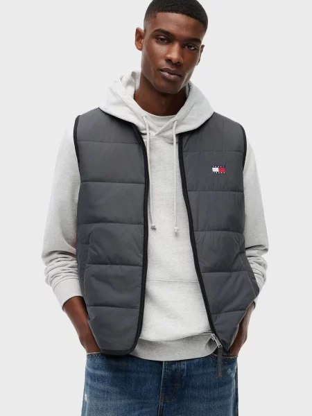 Стеганый джинсовый жилет Tommy Jeans серый