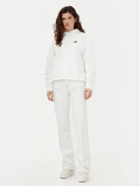 Tommy Jeans Mikina Badge Écru Boxy Fit