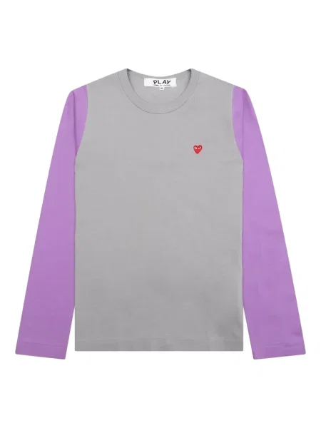 Tricou Comme Des Garcons Play cu motiv cu inimi lung gri