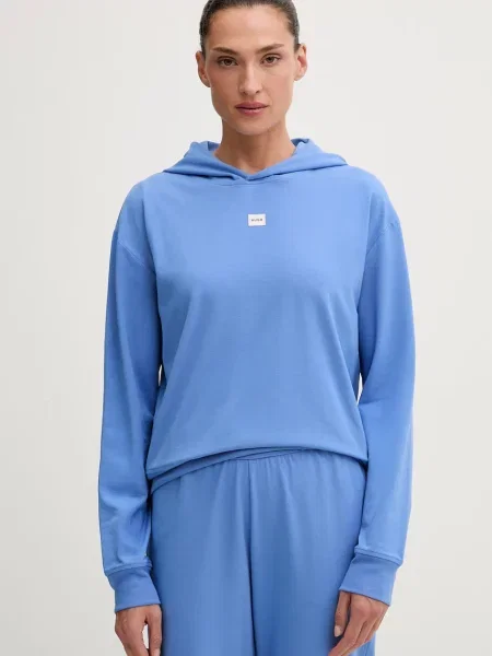 HUGO hanorac cu glugă pentru femei cu SIGNATURE_HOODIE albastru