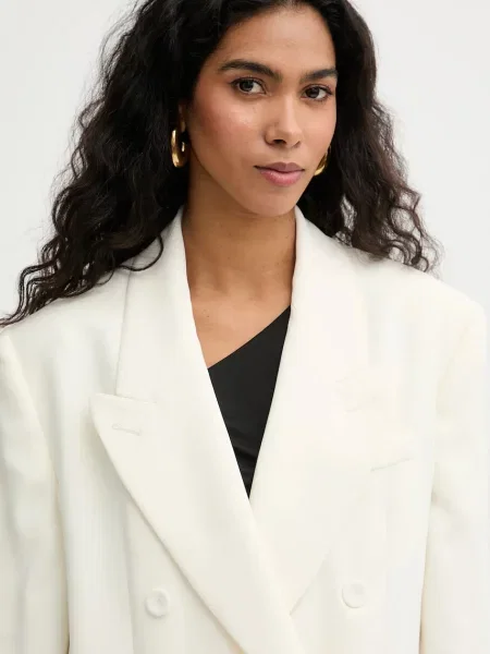 Піджак Marella MLTFERVORE двобортний однотонний бежевий