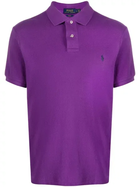 Tricou polo Polo Ralph Lauren cu broderie violet