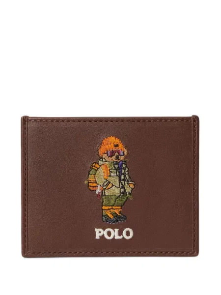 Iš natūralios odos polo marškinėliai Polo Ralph Lauren ruda