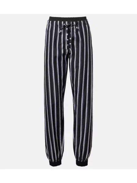 Pantaloni sport The Attico cu dungi albastru