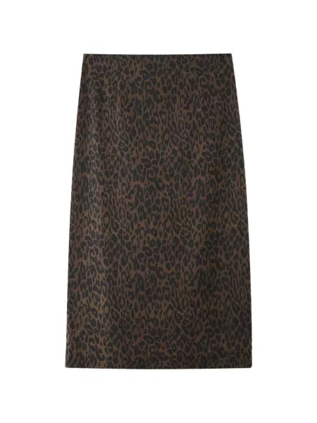 Fustă tip creion Rotate Birger Christensen cu imagine cu model leopard maro
