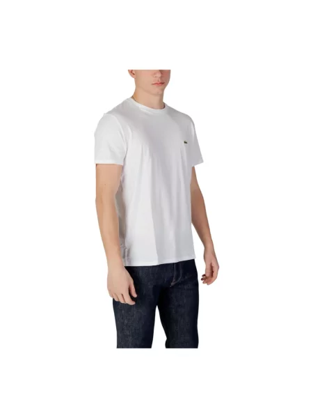 T-shirt z okrągłym dekoltem Lacoste biała