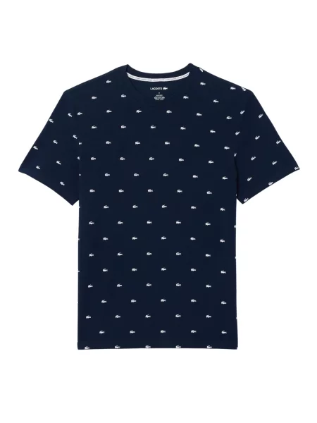 LACOSTE Tricou bleumarin alb