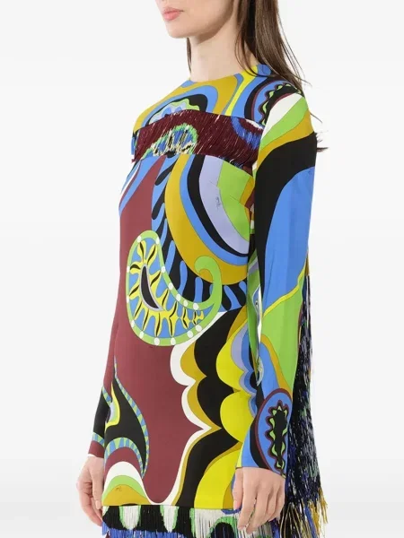 Rochie Pucci cu imagine cu imprimeu abstract maro