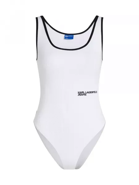 KARL LAGERFELD JEANS Tricou body negru alb