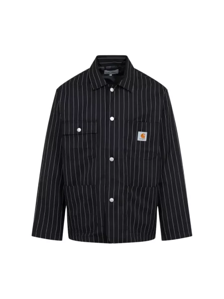 Carhartt Wip Kurtki Mężczyzna L Pasowany Blezer Seaton w Paski czarny