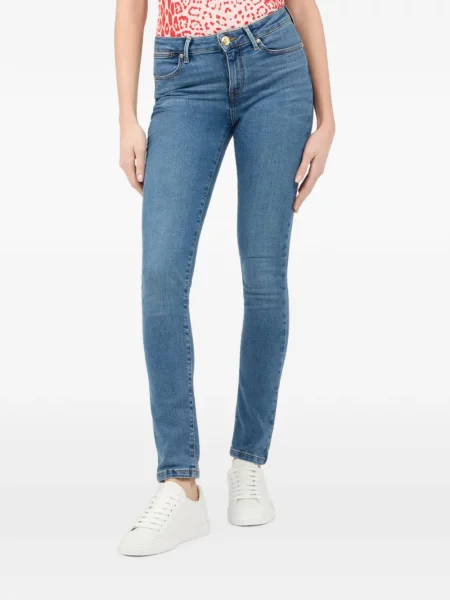 Слаб дънки skinny fit Roberto Cavalli с автограф синьо