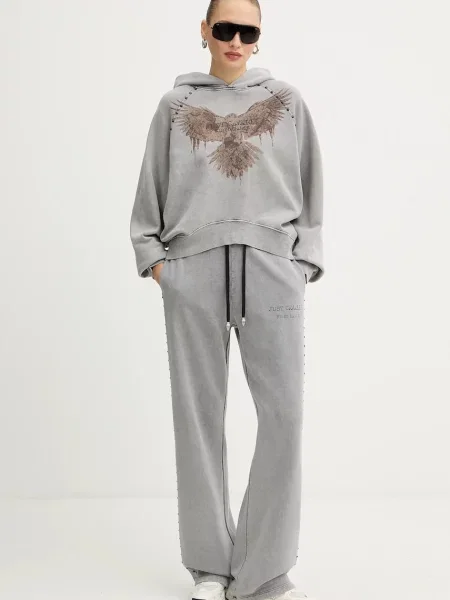 Спортивні штани Just Cavalli з принтом сірий