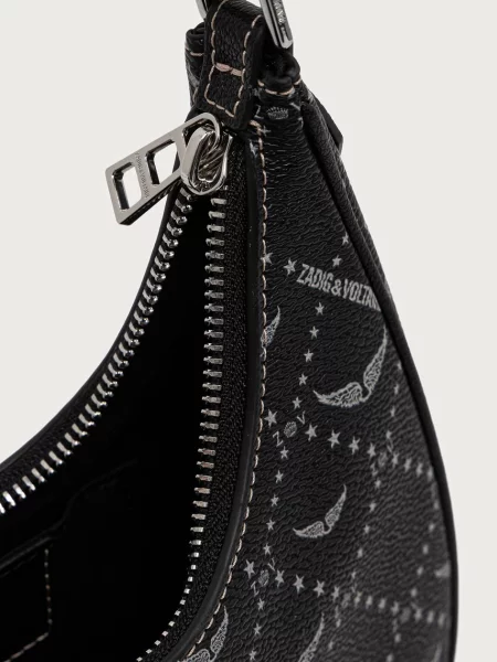 Zadig&Voltaire Bőr hobo táska Z NIGHT OUT fekete