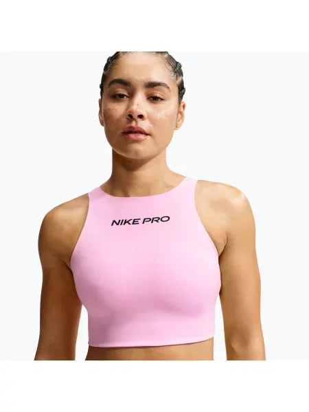 Biustonosz treningowy Nike Pro Sculpt pink rise/black czarny