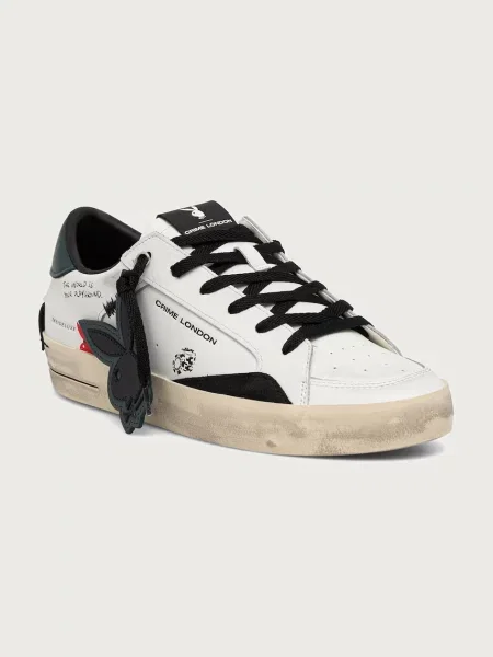 Crime London DECONSTRUCTED sneakers pentru bărbați din piele alb