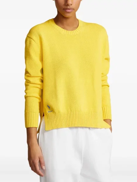 Haftowane szorty jeansowe Polo Ralph Lauren skórzane na ramiączkach niebieskie