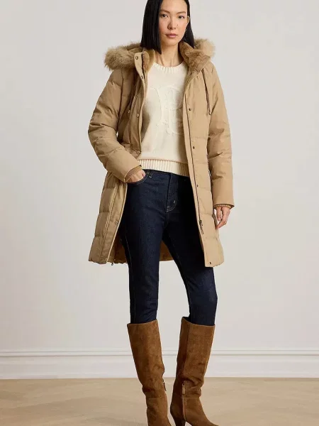 Lauren Ralph Lauren péřová bunda hnědá