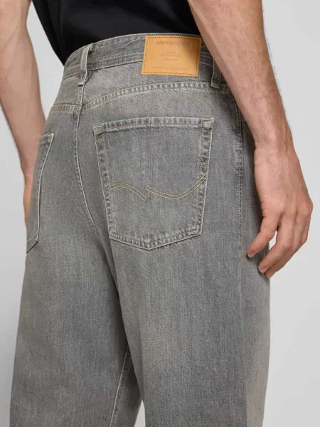 Jeansy o kroju straight fit z czystej bawełny z efektem znoszenia Jack & Jones