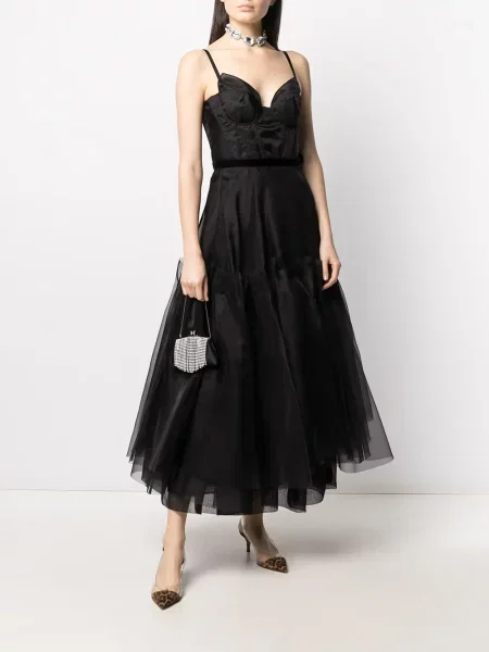 Top Brock Collection de mătase negru