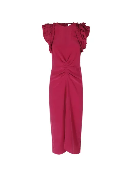 Rochie midi Isabel Marant cu volane roz