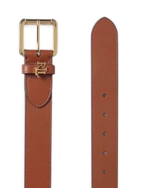 Δερμάτινος ζώνη Lauren Ralph Lauren με αυτόγραφο καφέ
