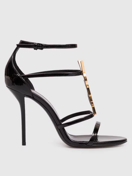 Шкіряні лаковані босоніжки Cassandre Saint Laurent чорні