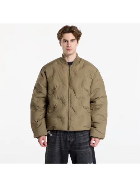 Jachetă Daily Paper Ayan Monogram Puffer Jacket Army Green XS verde