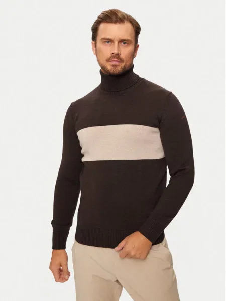 Golf sweter z golfem Paul & Shark wełniany beżowy