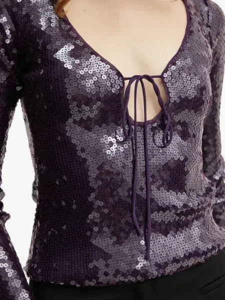 Top Bardot violet