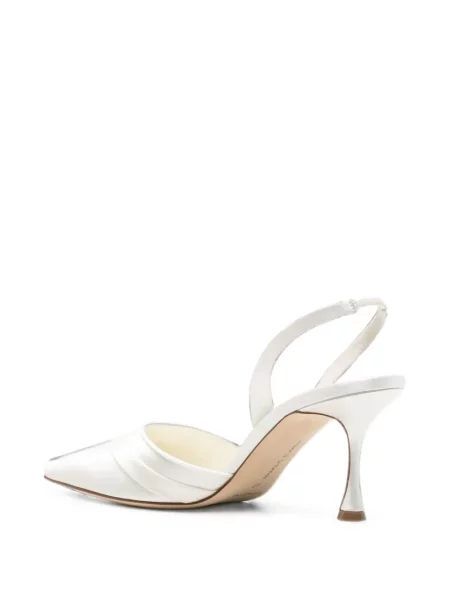 Pantofi cu toc Manolo Blahnik slingback alb