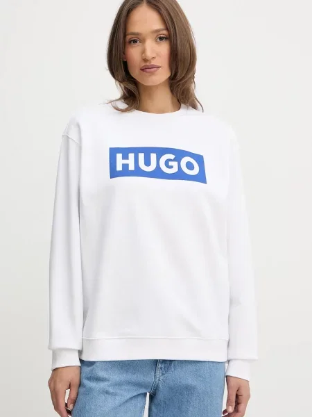 Суитчър Hugo Blue с принт бяло