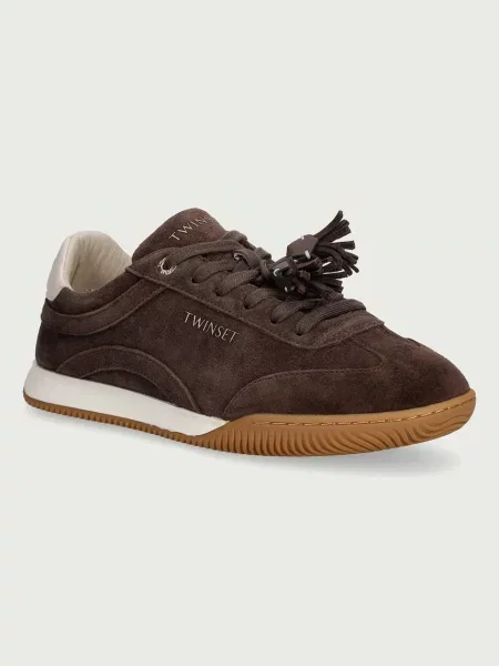 Twinset sneakers pentru femei din piele întoarsă maro