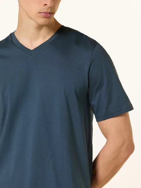 Schiesser Pyžamo Typu Shorty Casual Essentials tmavě / krémová / tmavě žlutá modrá