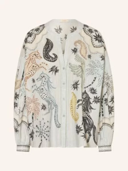 Ivi Collection Bluzka Z Błyszczącą Nicią blau czarna