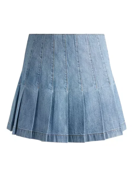 Mały spódnica jeansowa Alice + Olivia plisowana niebieska