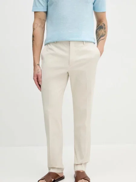 Панталон Calvin Klein с кройка по тялото бежово
