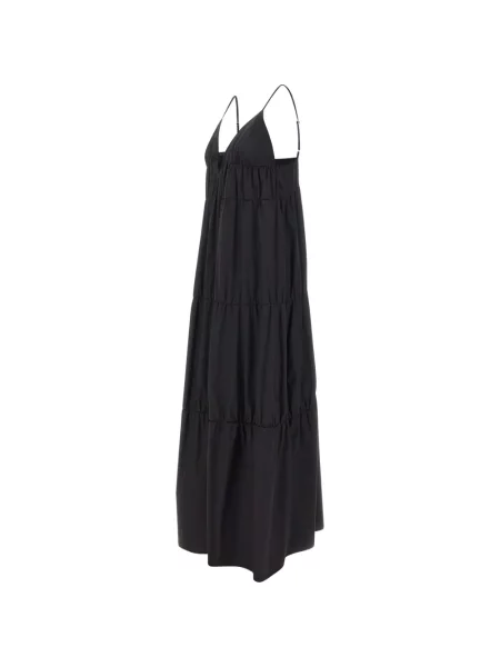 V-nyakú maxi ruha Kaos fekete