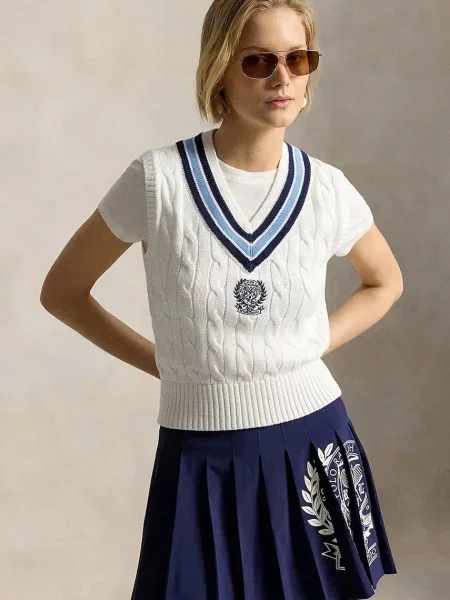 Polo Ralph Lauren vestă pentru femei din bej